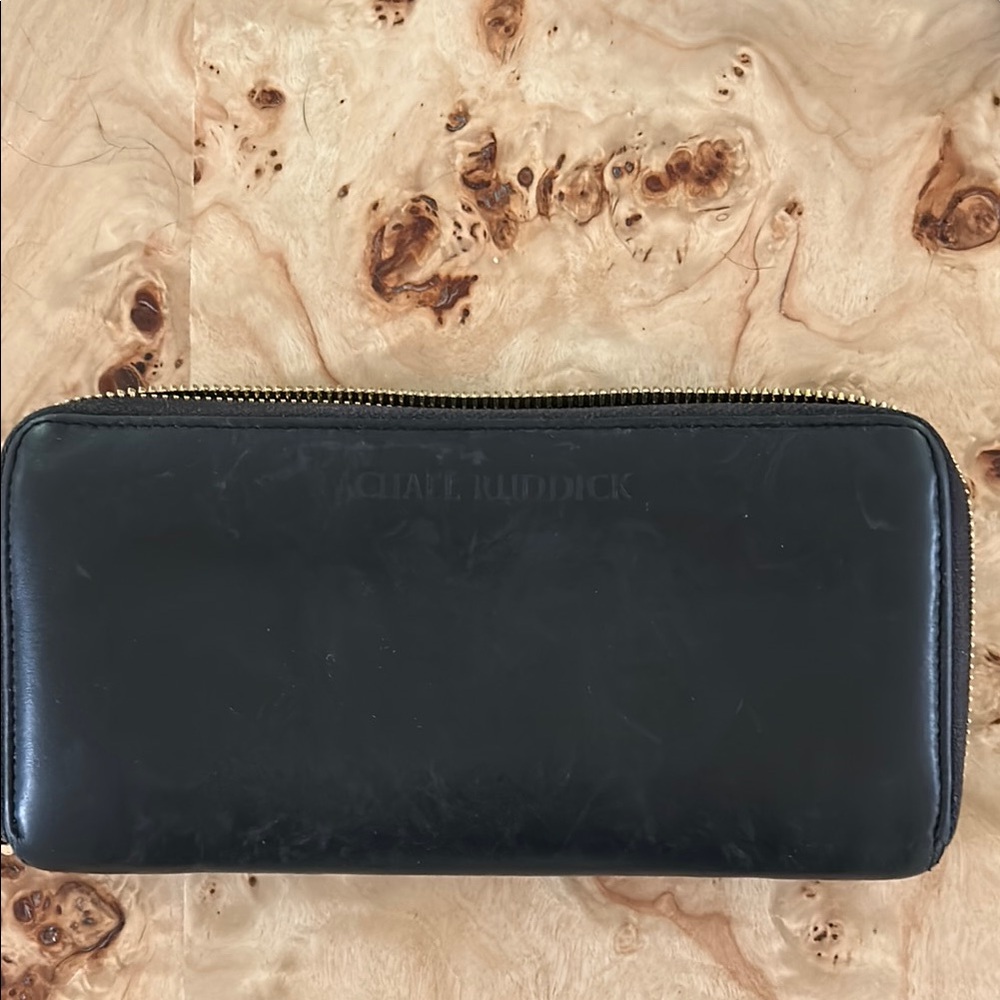 Rachael Ruddick Black Soft Calfskin Zipper Wallet